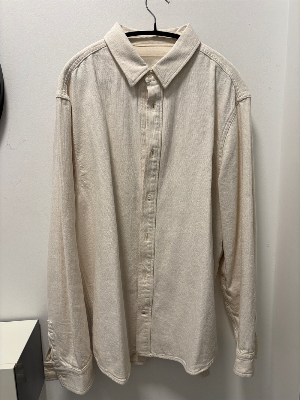 COS Cream Button Up Denim Shirt